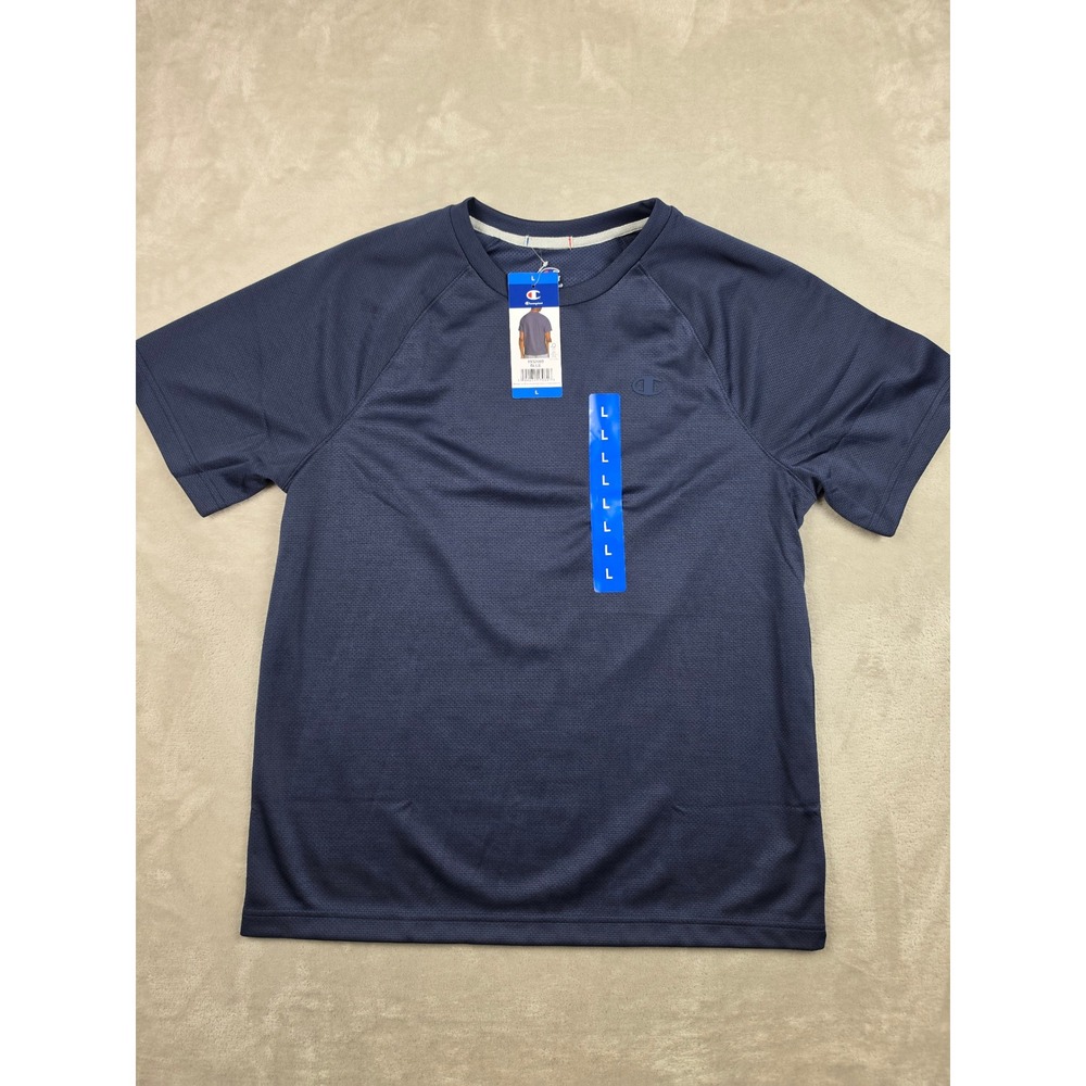 Champion T-Shirt Mens Large Blue Performance Raglan Short Sleeve 1932669 NWT